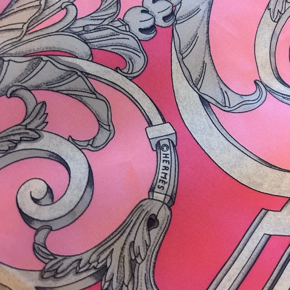 Hermes Silk Scarf Les Tuileries Pink 90cm - Picture 7 of 10